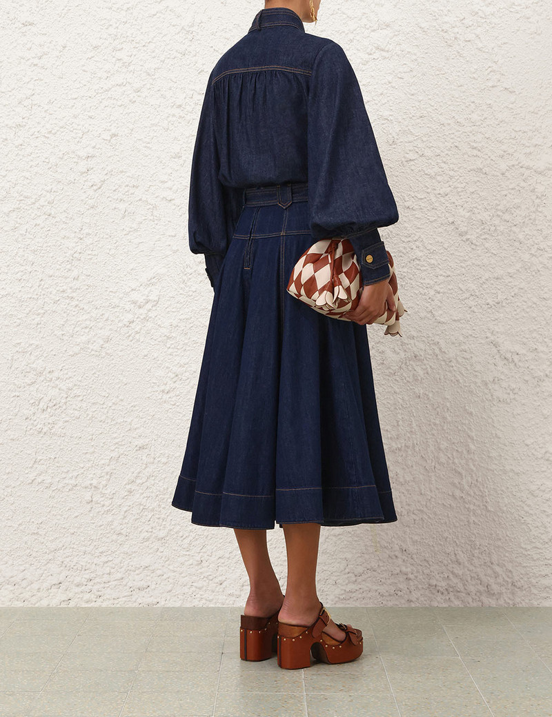 DENIM UTILITY MIDI SKIRT 4