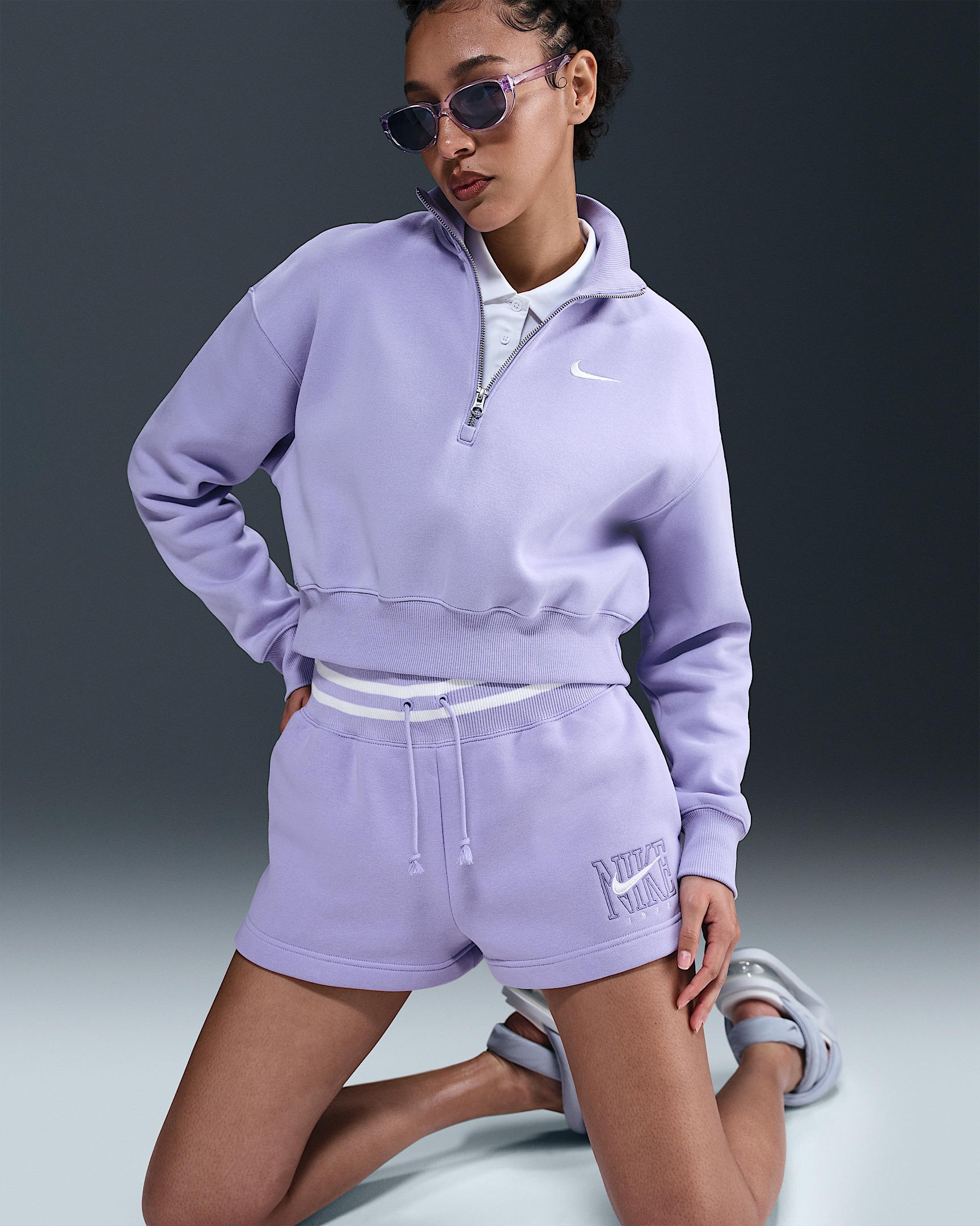 Nike Sportswear Phoenix Fleece Women's High-Waisted Loose Graphic Shorts - 5