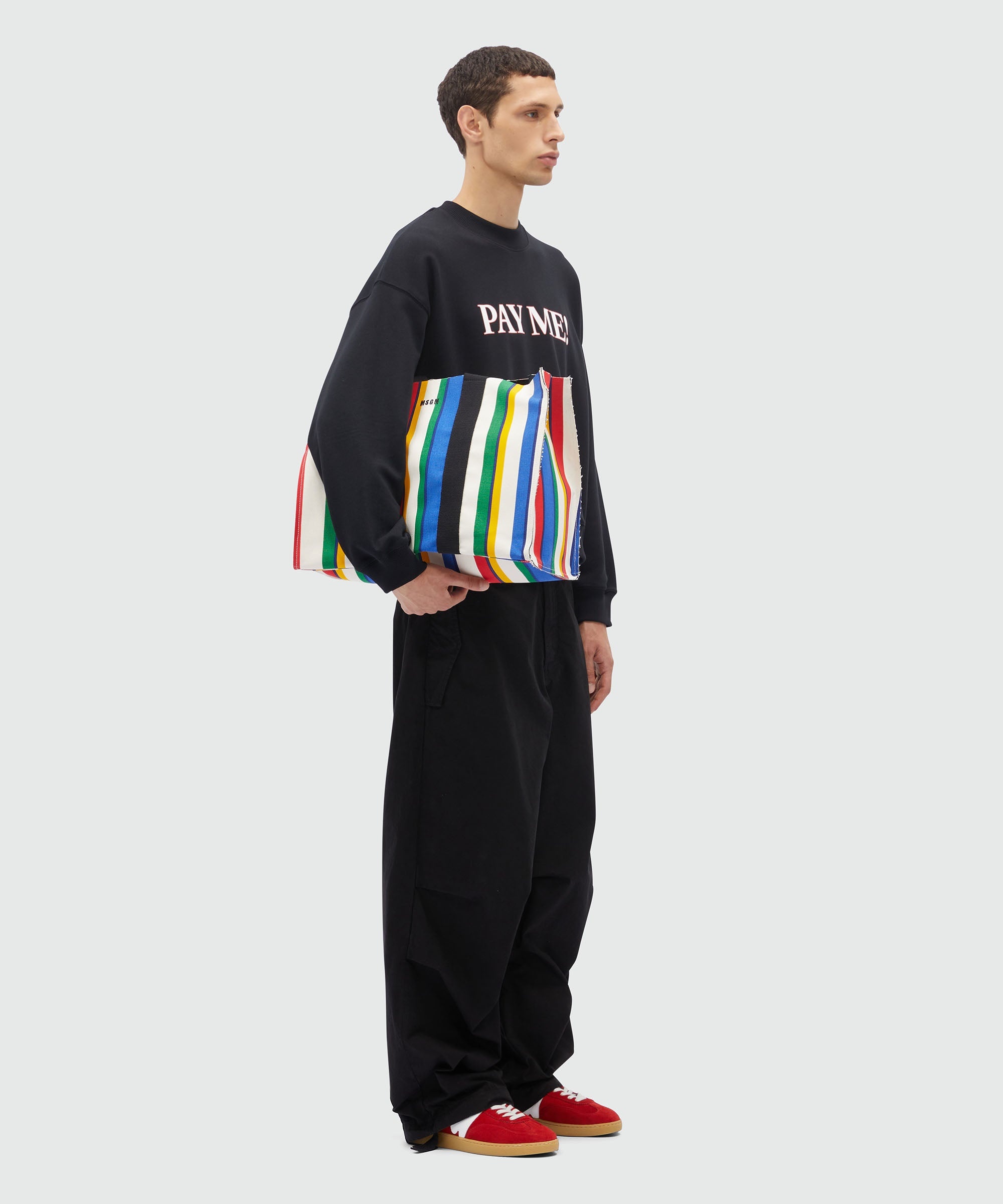 Black cargo trousers in "parachute" canvas - 4