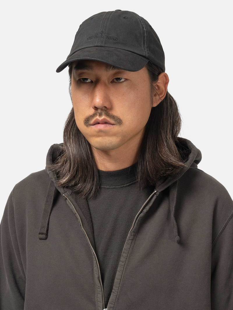 Stone Island Brushed Cotton Gabardine Baseball Cap Black outlook