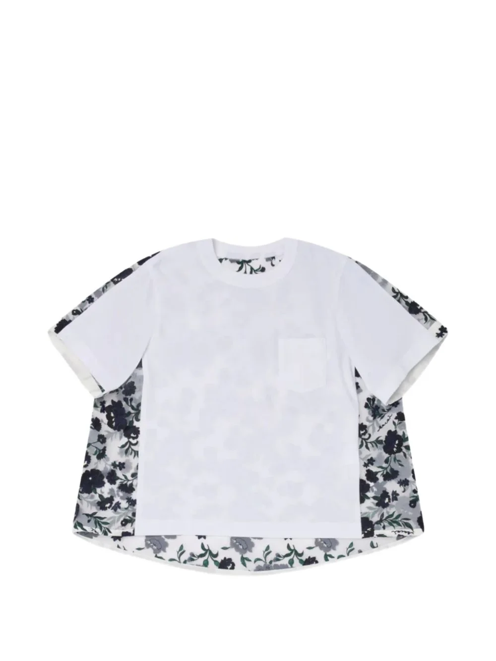 floral-print panelled T-shirt - 1