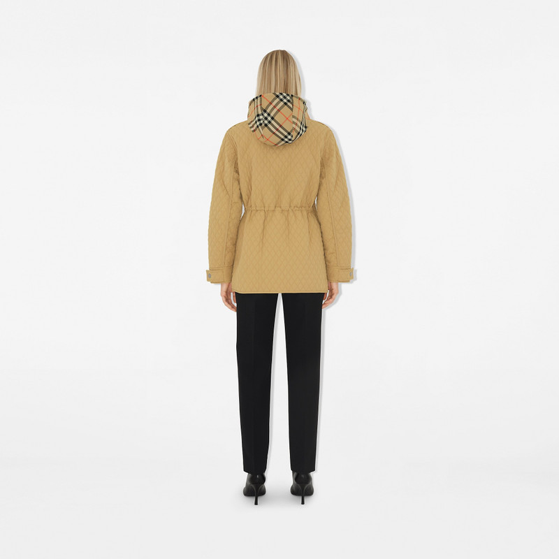 Check Hood Quilted Nylon Jacket 4
