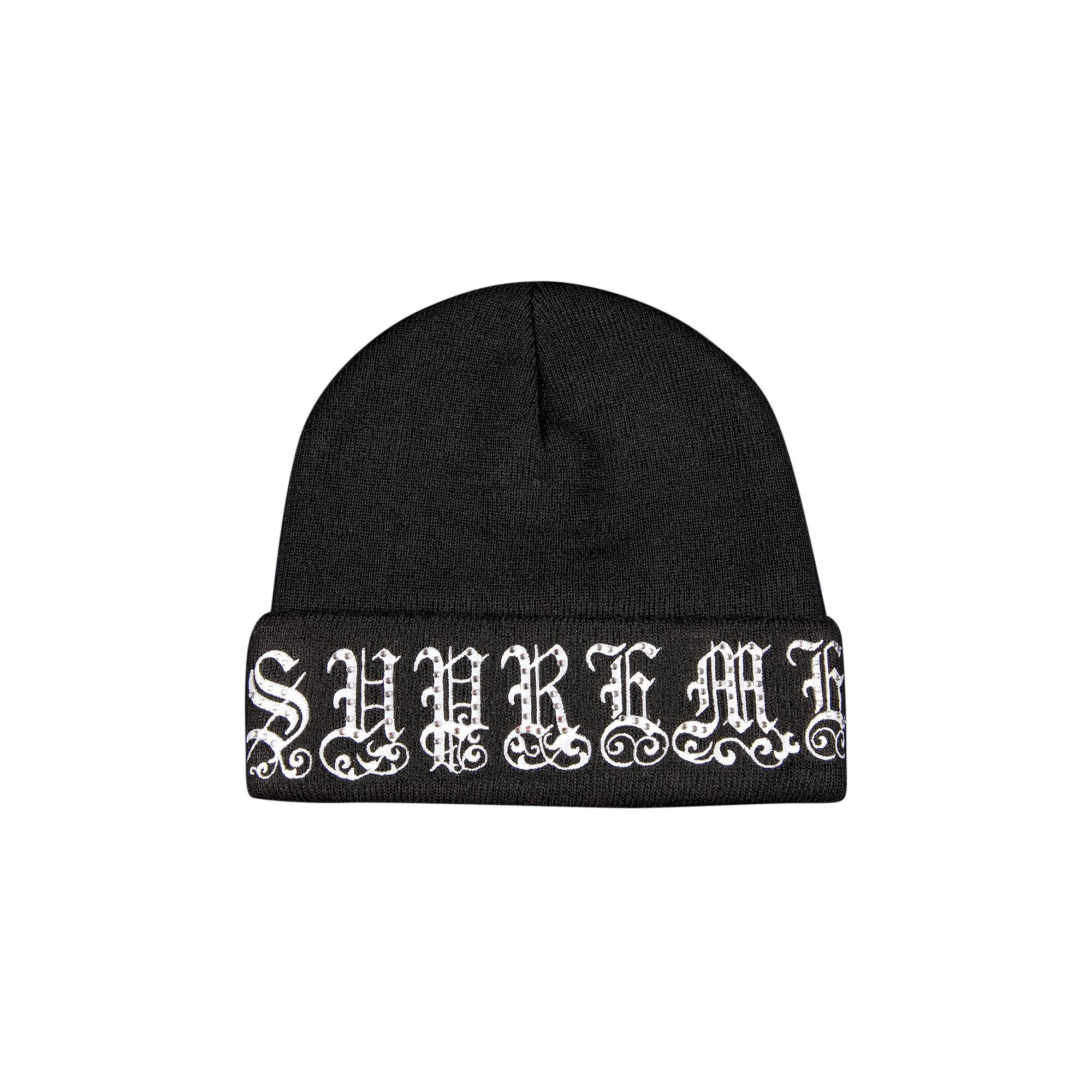 Supreme Old English Rhinestone Beanie 'Black' - 1