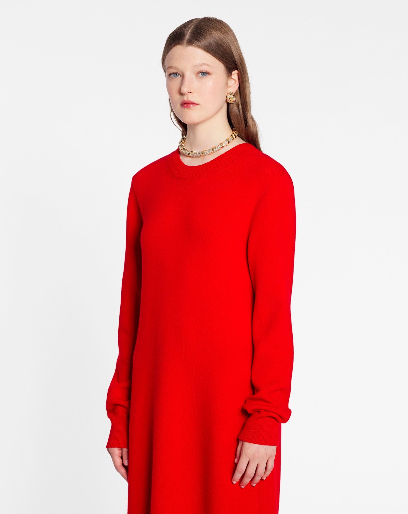 OPEN BACK MAXI DRESS  IN WOOL AND CASHMERE - 4