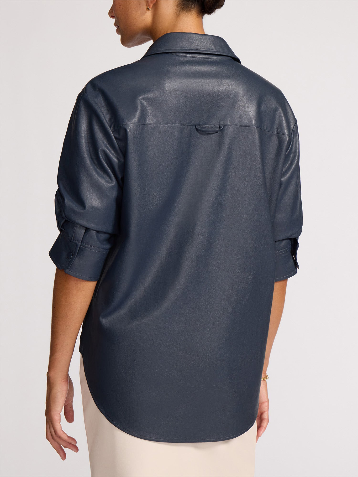 The Pia Vegan Leather Shirt - 5