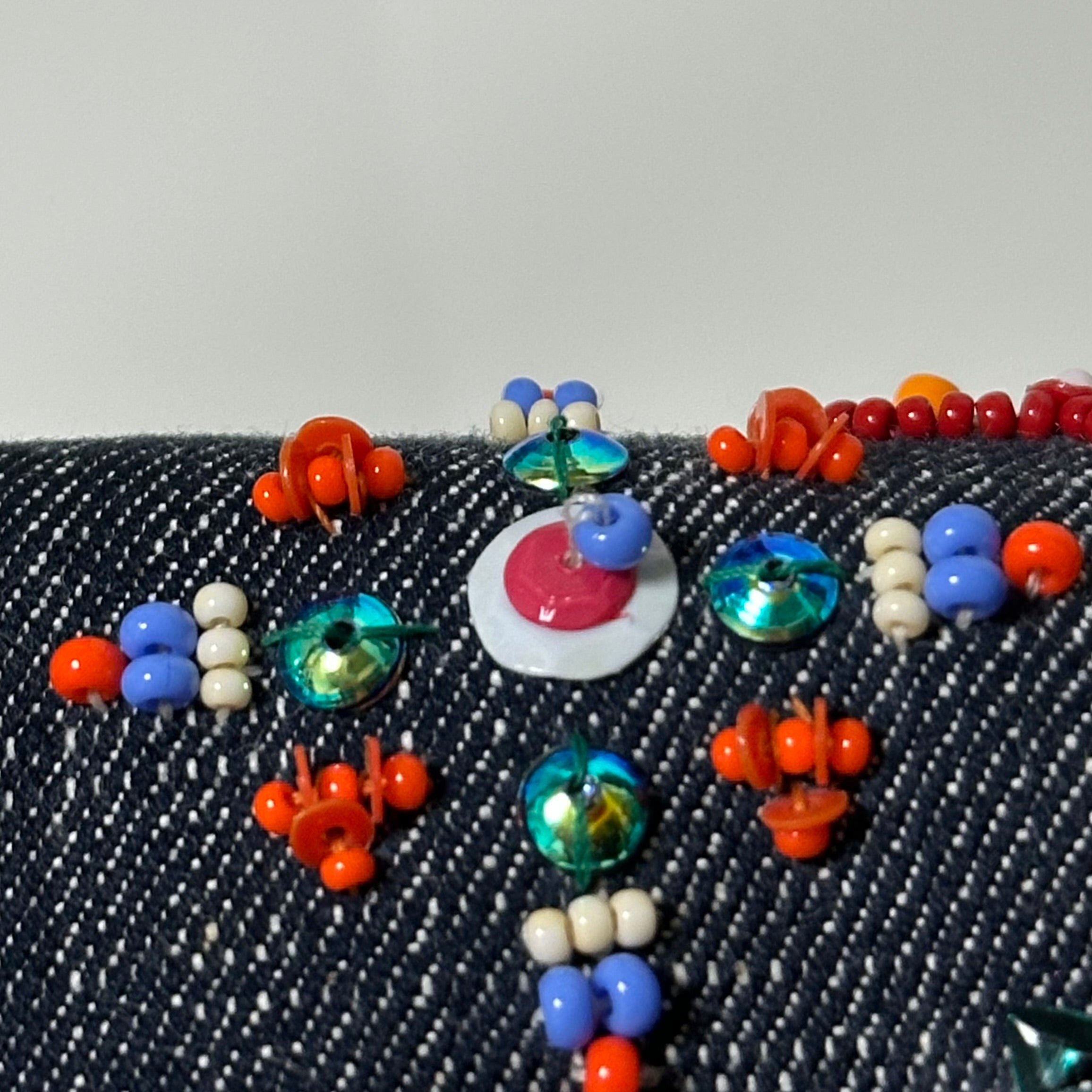 FENDI Denim Beaded Mamma Baguette Bag - 10