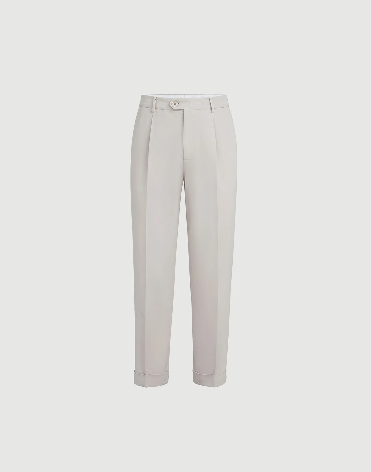 Garment-dyed trousers in twisted cotton gabardine with pleat - 1