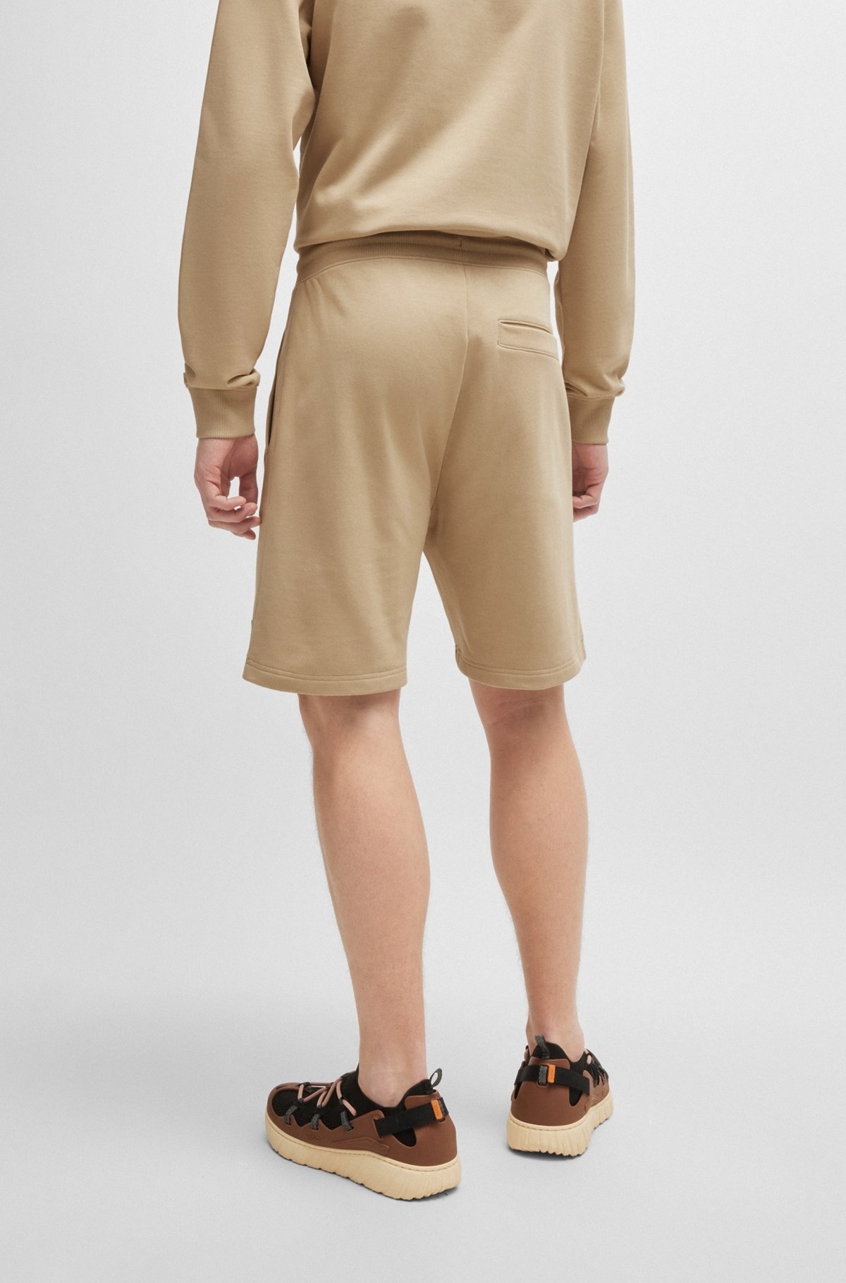 COTTON-TERRY RELAXED-FIT SHORTS WITH LOGO TRIM - 5