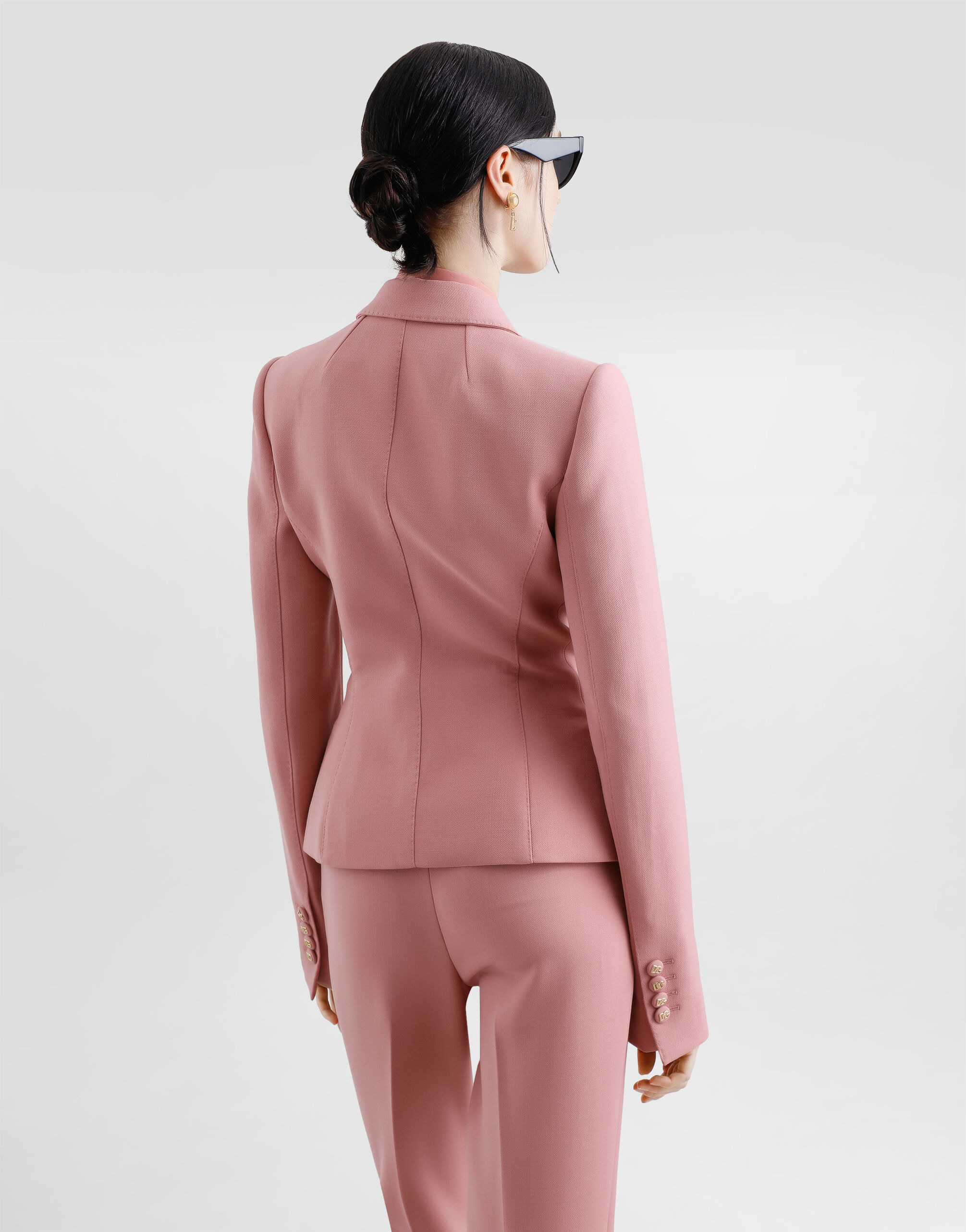 Single-breasted wool crepe Dolce jacket - 6