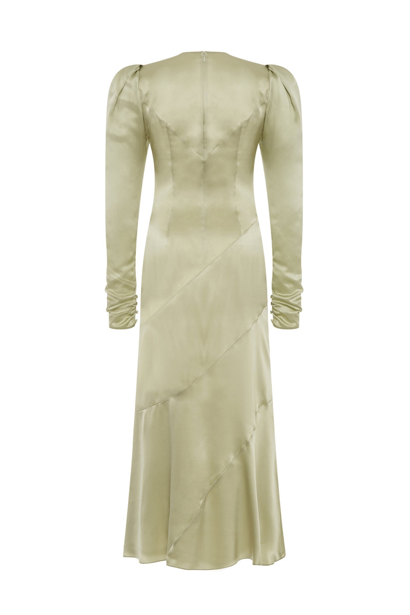 SILK SATIN DRESS WITH BOW 2