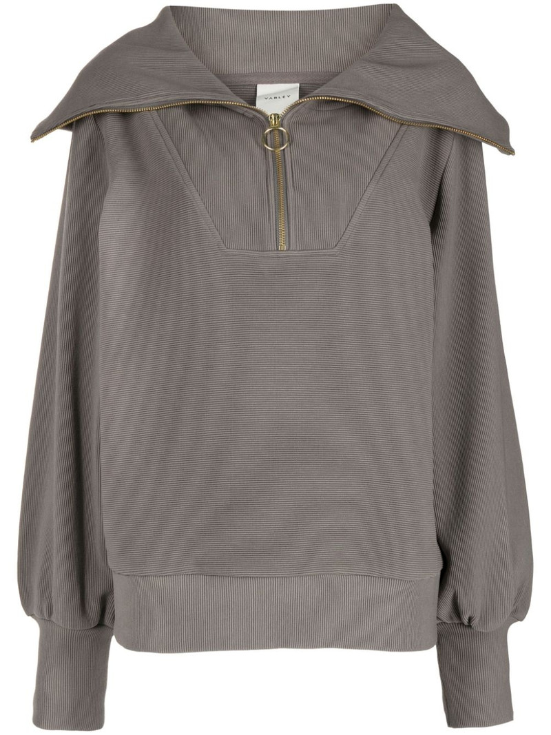 oversize-collar ribbed jumper - 1