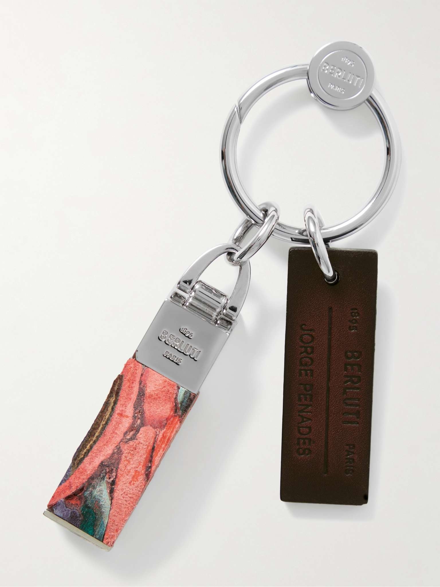 + Jorge Penadés Silver-Tone and Recycled Leather Key Fob - 1