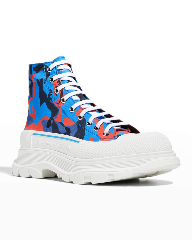 Alexander McQueen Men's Tread Slick Camo-Print Boot Sneakers outlook