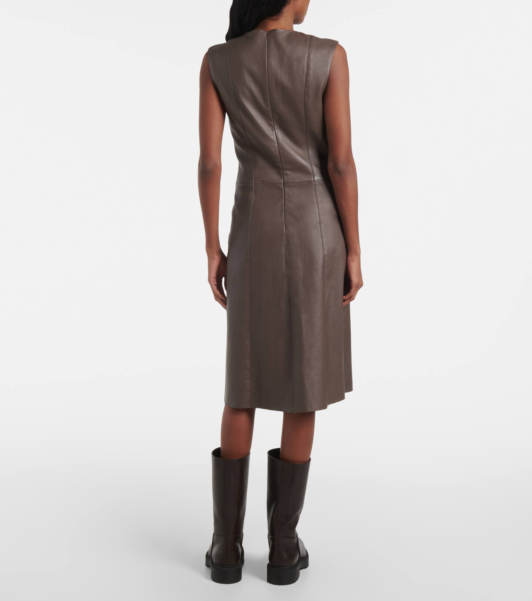 Leather midi dress - 3