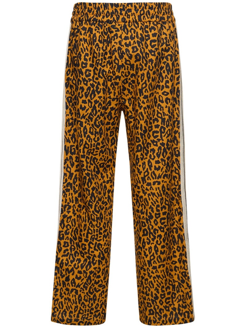 Cheetah linen blend track pants - 3
