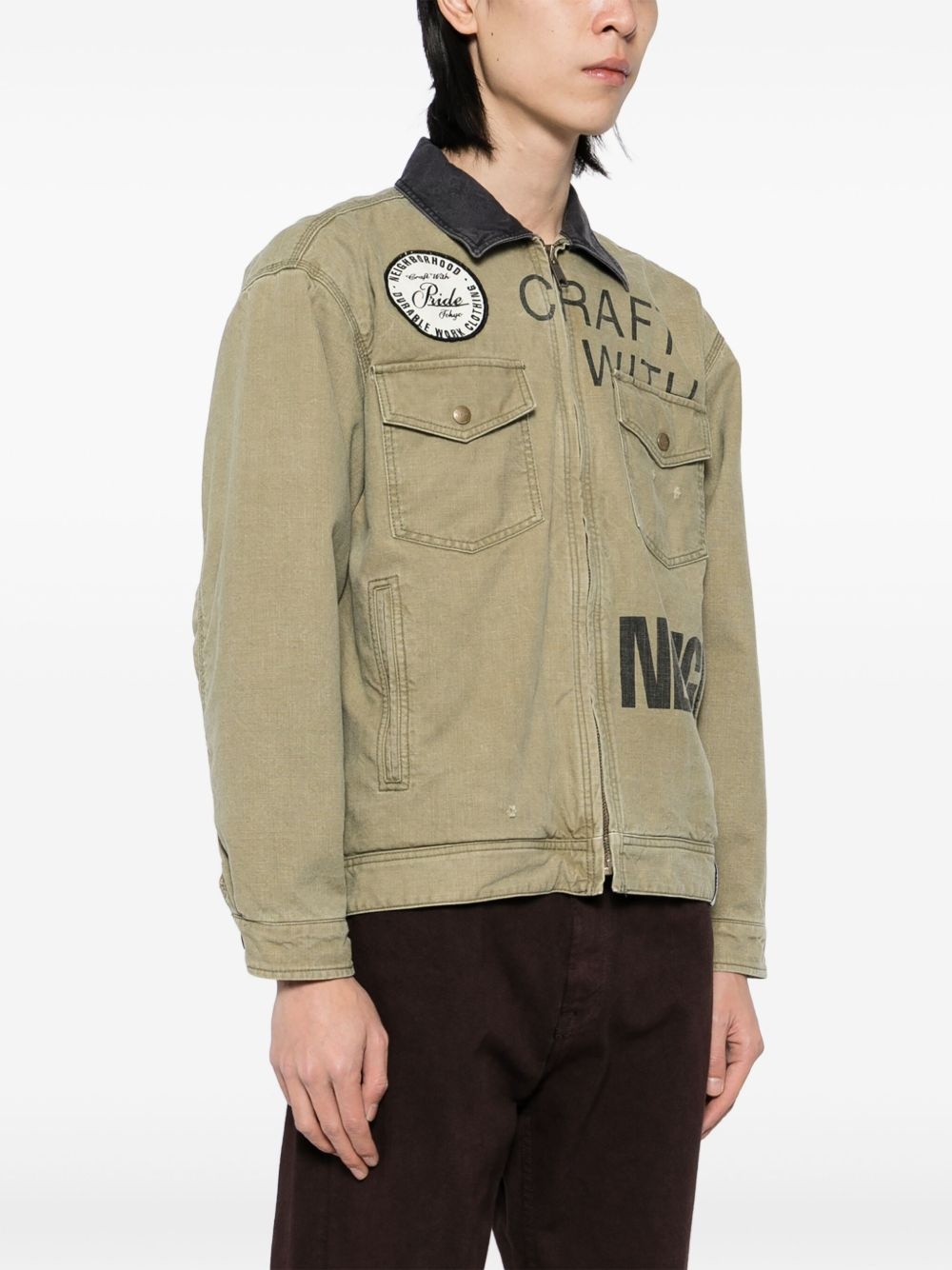 zip-up padded jacket - 3
