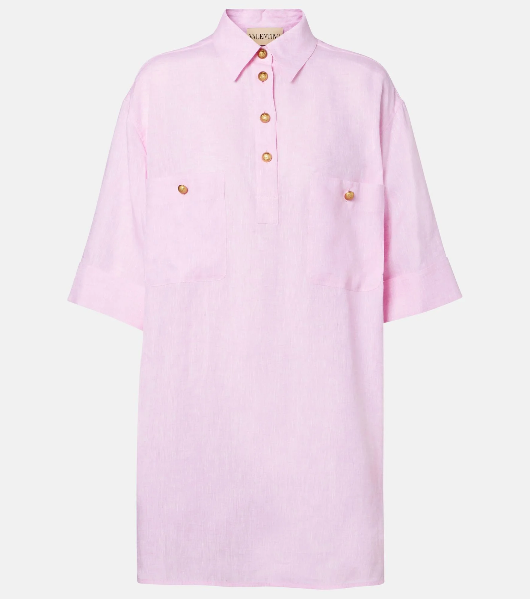 Oversized linen polo shirt - 1