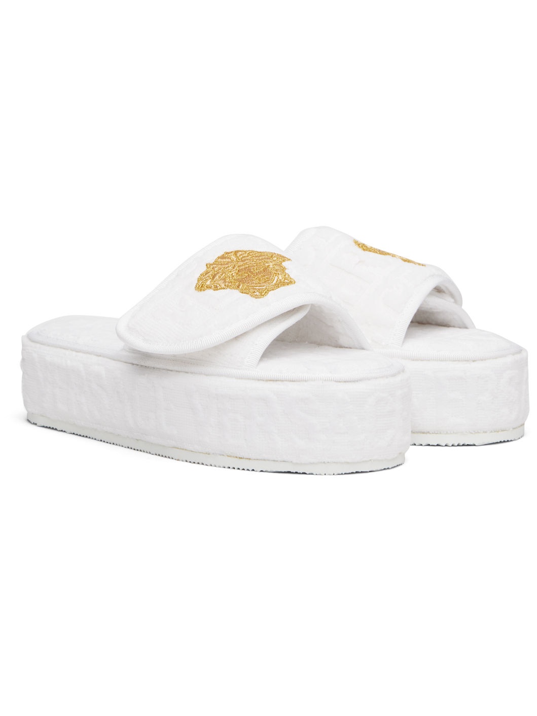 White 'Versace Allover' Slippers - 4