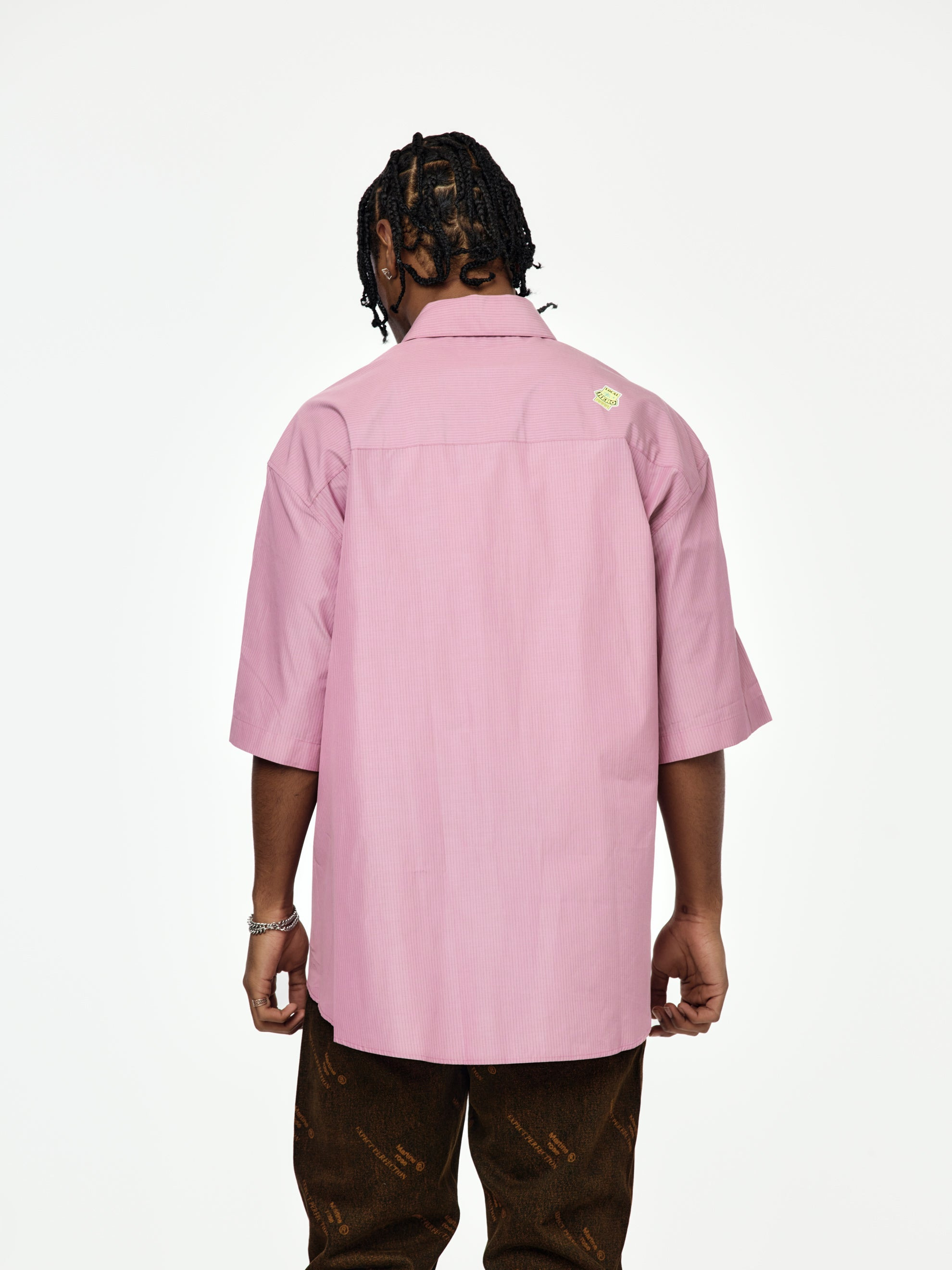 STRIPE S/S BOXY WRAP SHIRT (PURPLE/BLACK) - 3