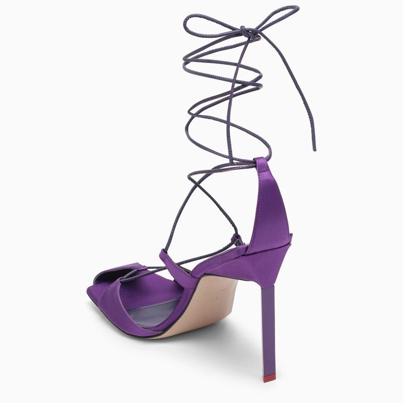 The Attico Purple Satin Adele Sandal Women - 4