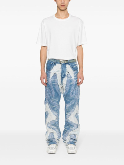 WHO DECIDES WAR Path distressed-effect wide-leg jeans outlook