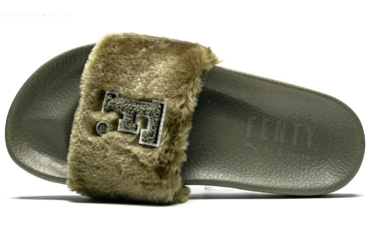 (WMNS) PUMA Fenty x Fur Slide 'Burnt Olive' 367089-01 - 3