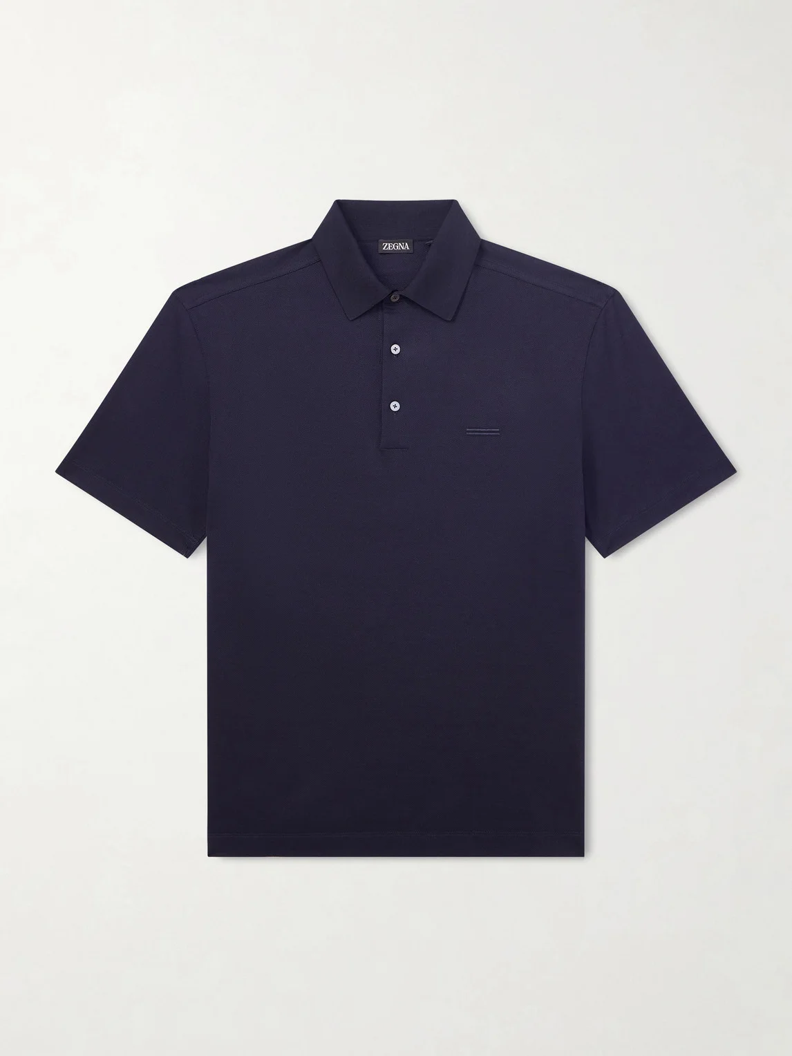 Knitted Cotton-Piqué Polo Shirt - 1