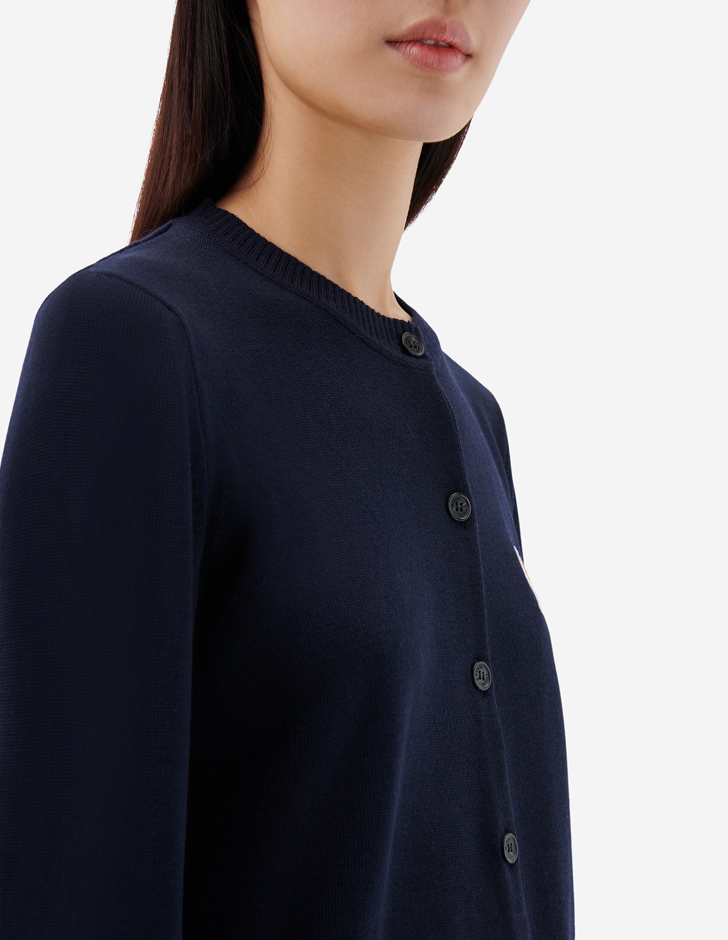 CHILLAX FOX PATCH ADJUSTED R-NECK CARDIGAN - 6
