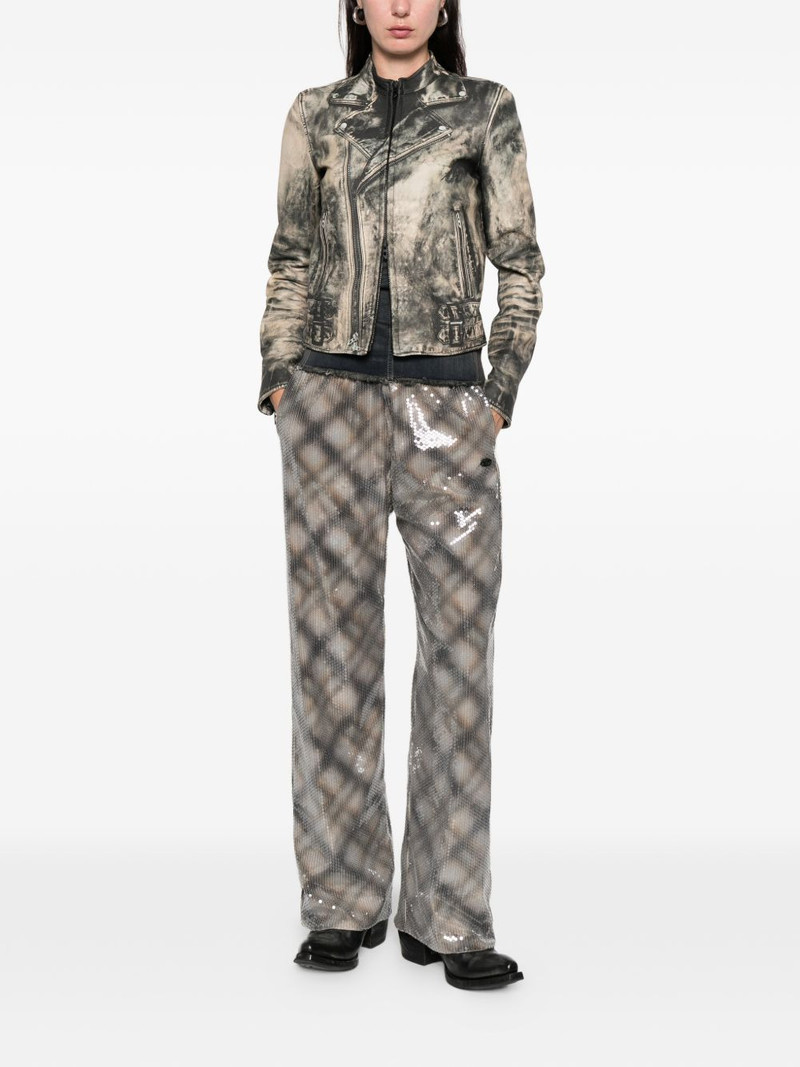 Diesel L-Uxure zip-fastening leather jacket outlook