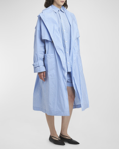Plan C Striped Belted Long Trench Coat outlook