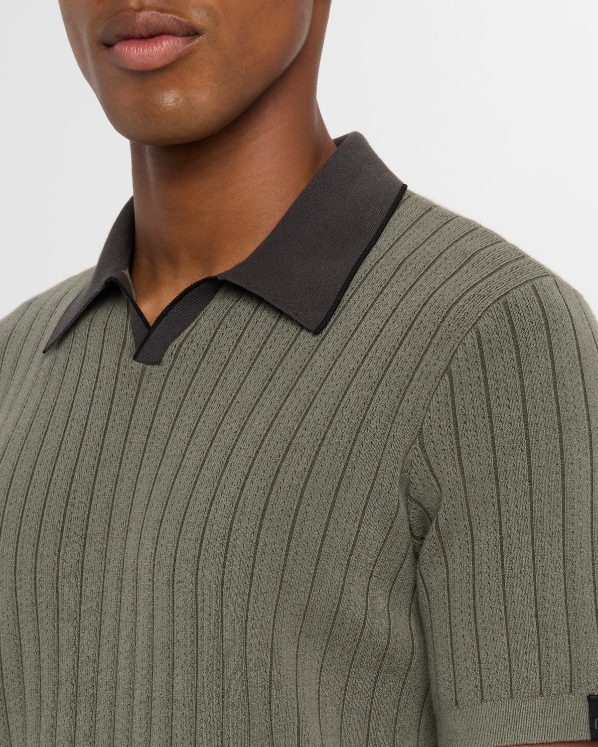 Men's Sanford Ribbed Johnny Collar Polo Sweater - 5