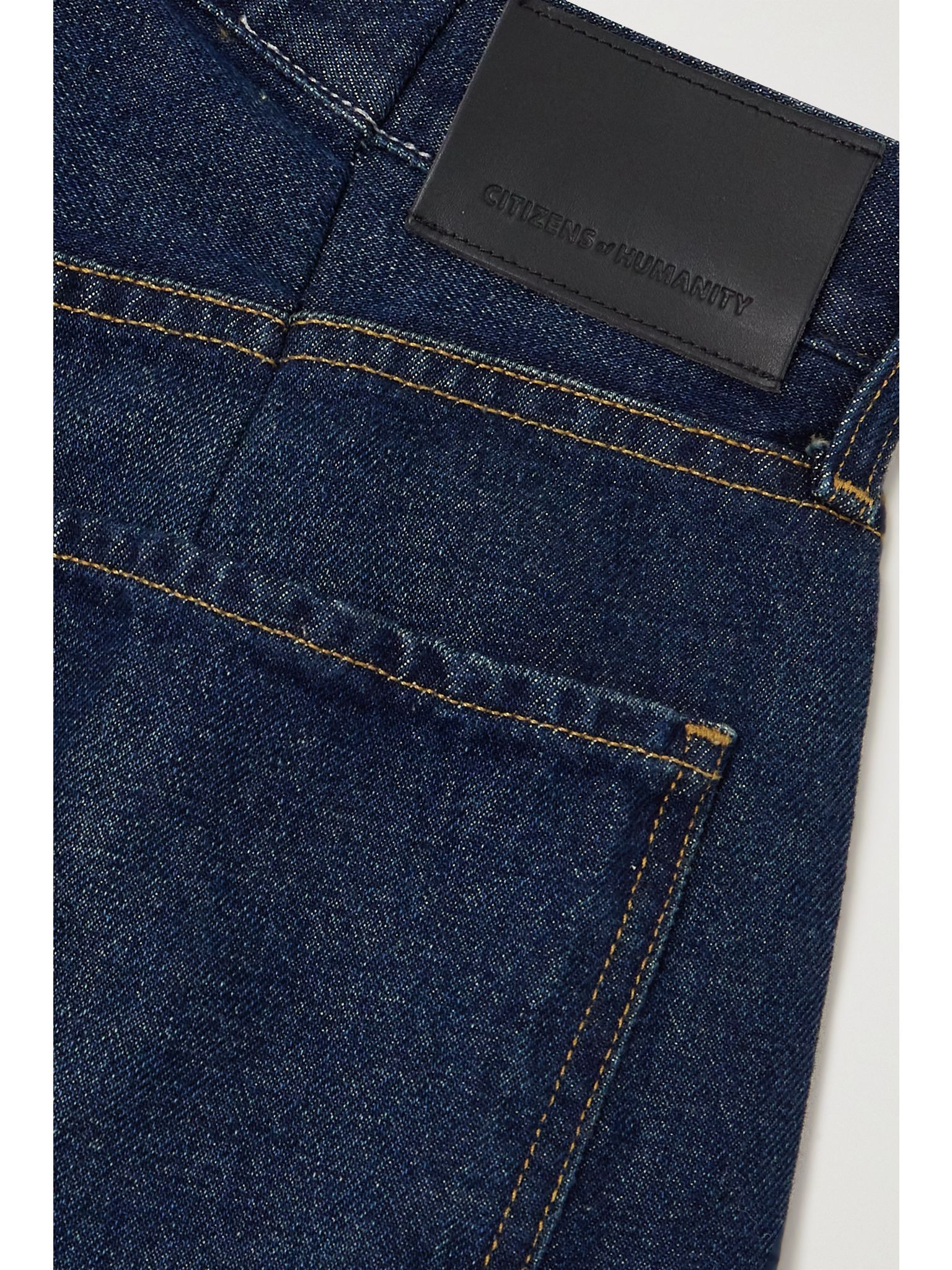 Horseshoe frayed high-rise wide-leg jeans Blue - 5