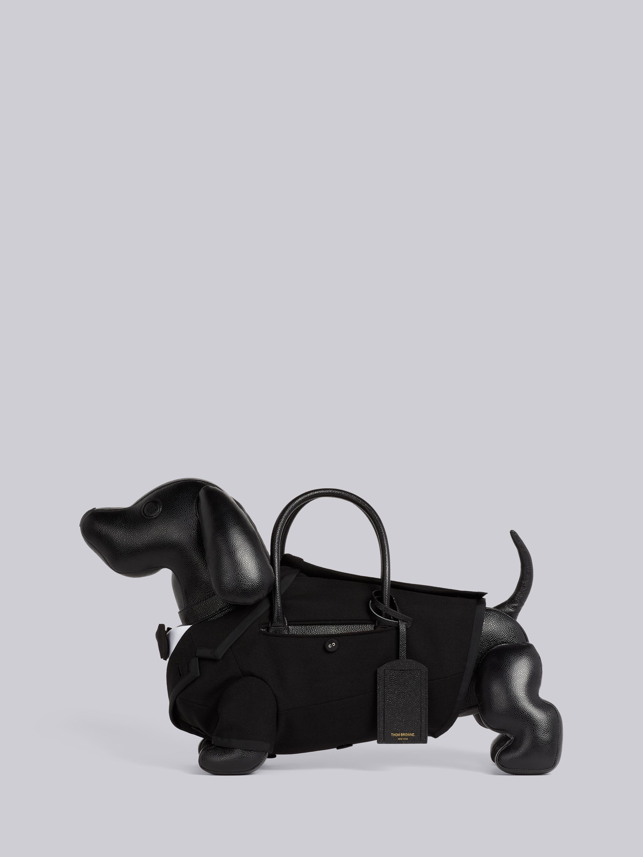 Black Pebble Grain Leather Tuxedo Hector Bag - 1