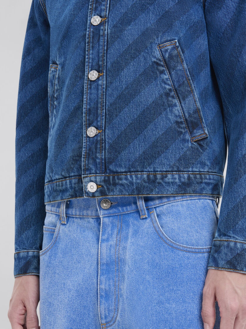 BLUE STRIPED DENIM JACKET - 5