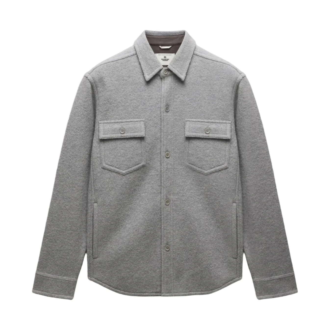 Boiled Wool Warden Overshirt Heather Grey - 1