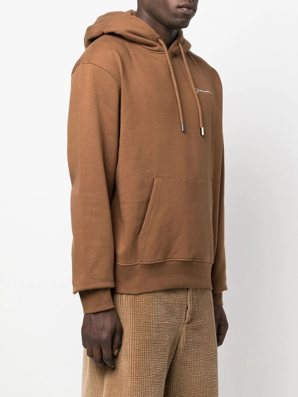 embroidered-logo organic cotton hoodie - 4