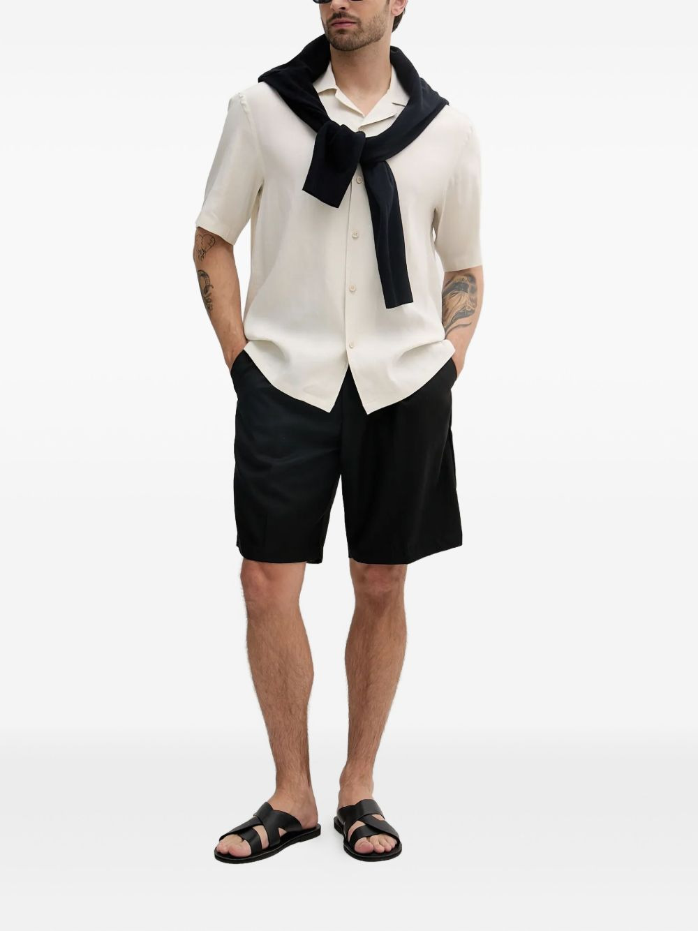 revere-collar short-sleeve shirt - 2