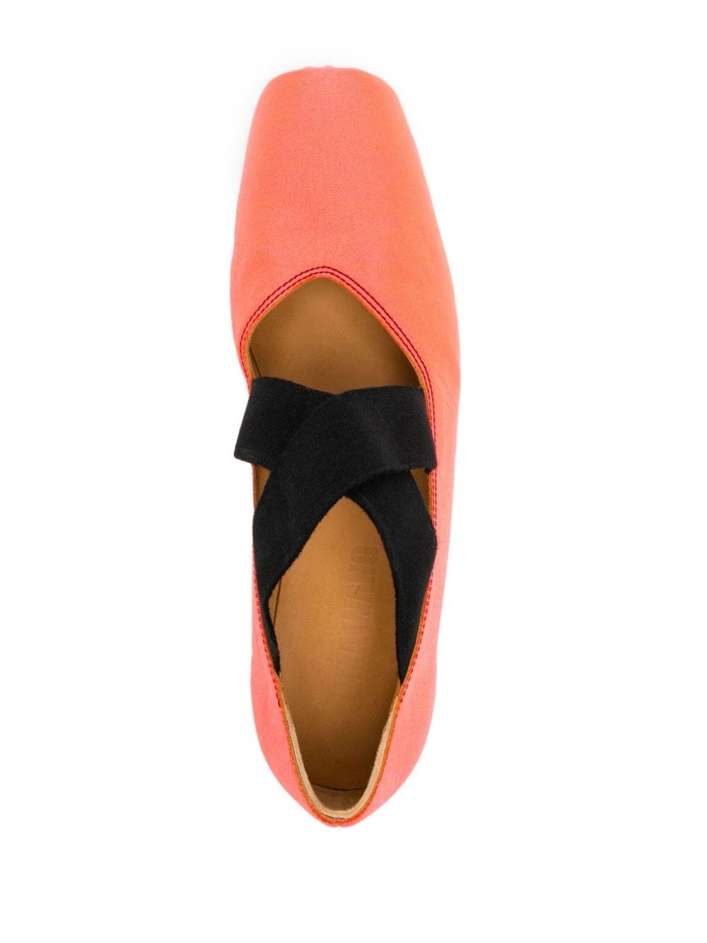 square-toe leather ballerina shoes - 4