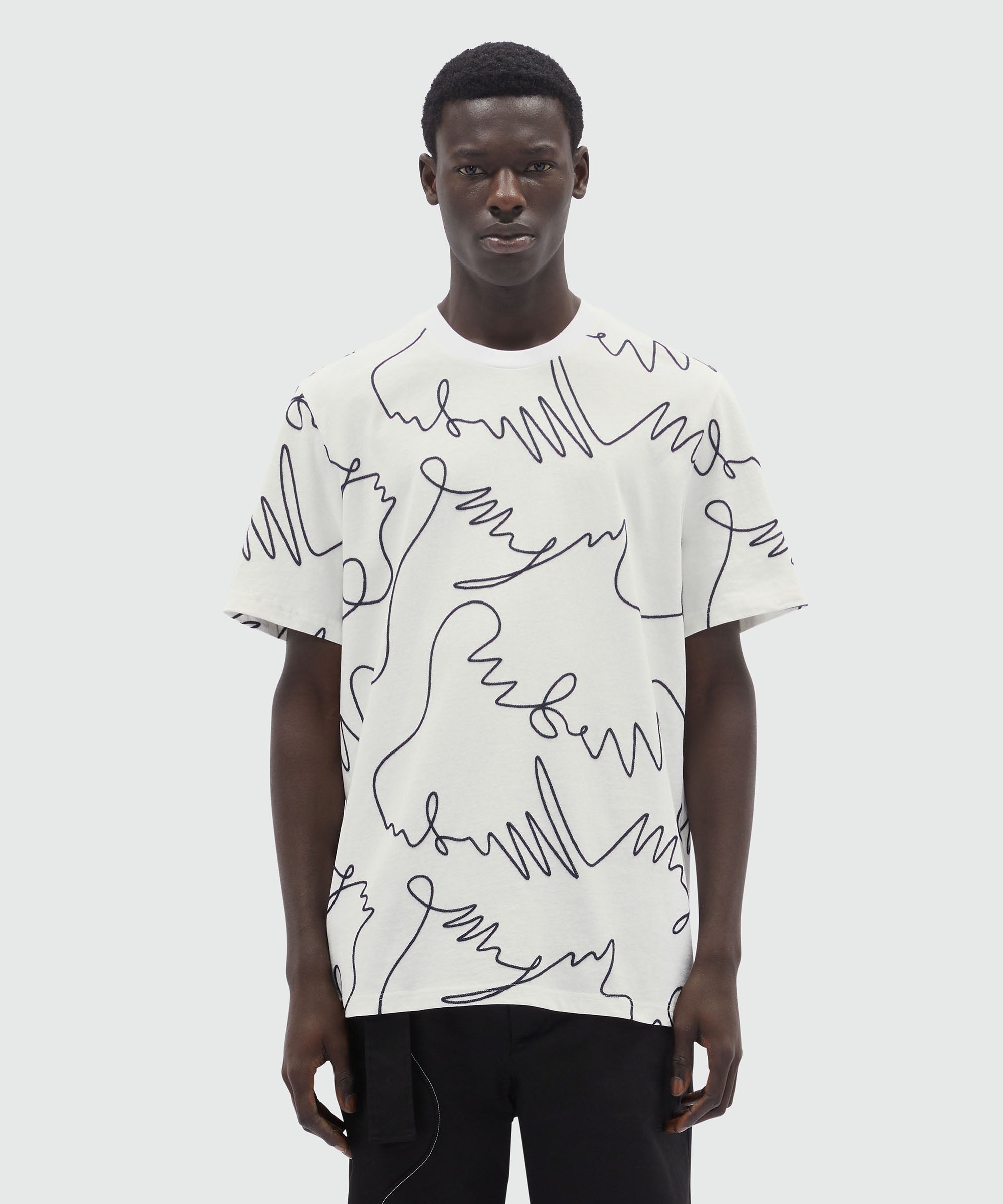 White jersey T-Shirt with logo embroidery - 2