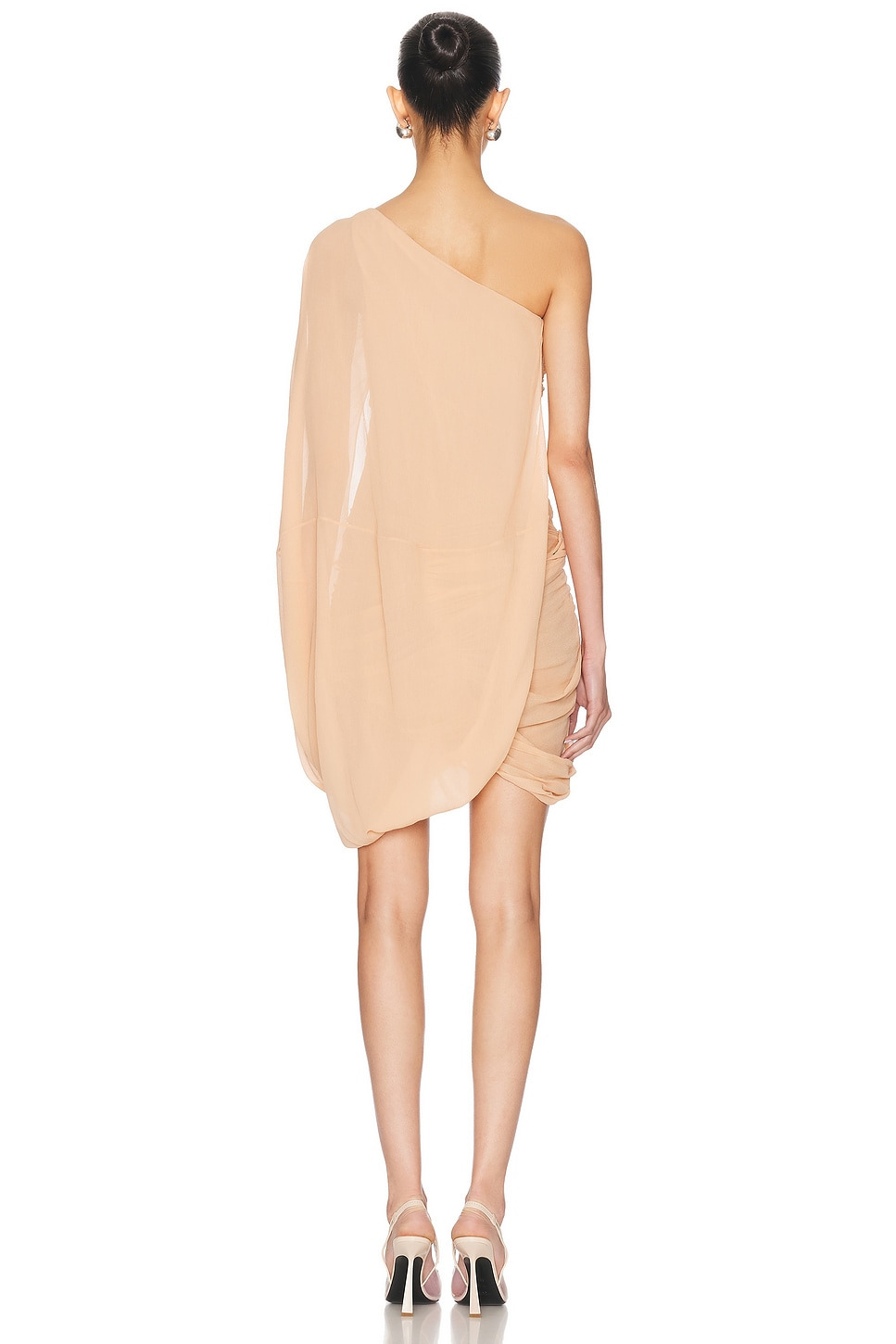 Creponne Asymmetric Drape Mini Dress - 4