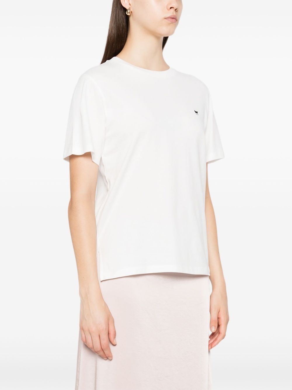 logo-embroidered cotton T-shirt - 3