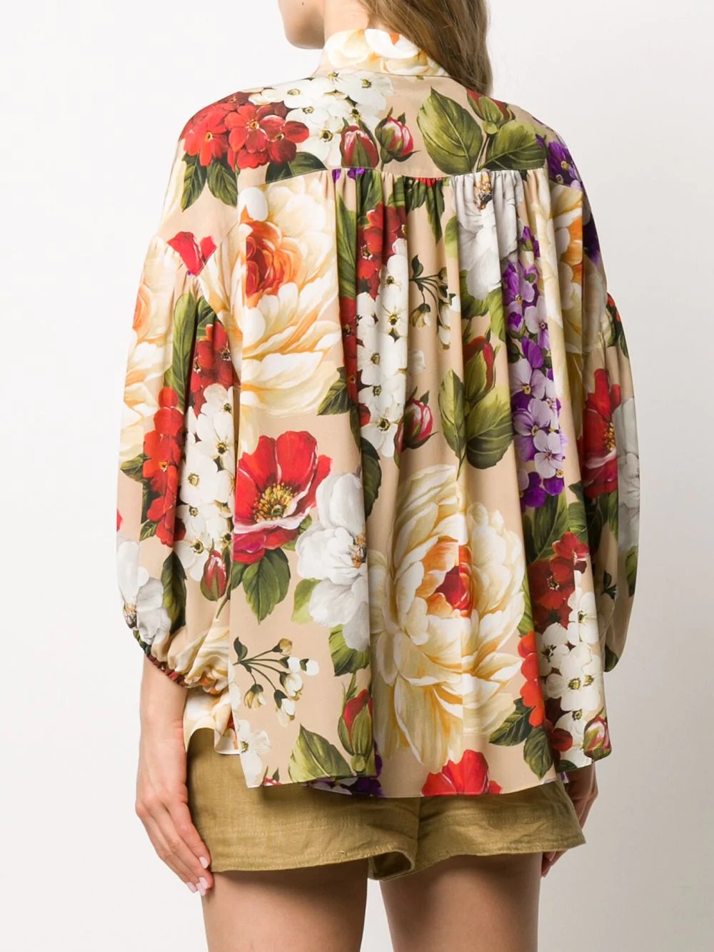 silk loose fit floral shirt - 4