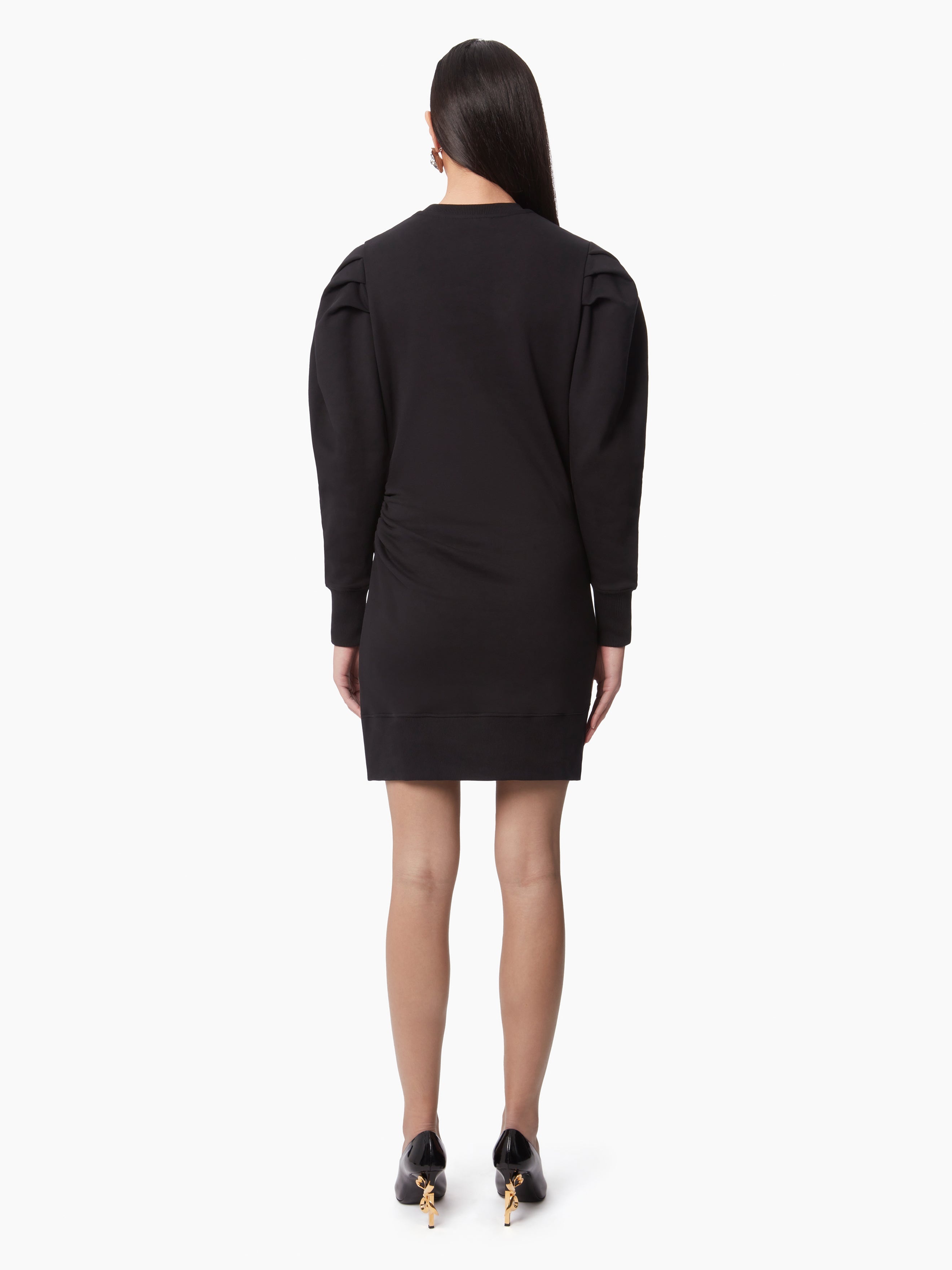 SWEATER DRESS WITH RUCHED SLEEVES - 4