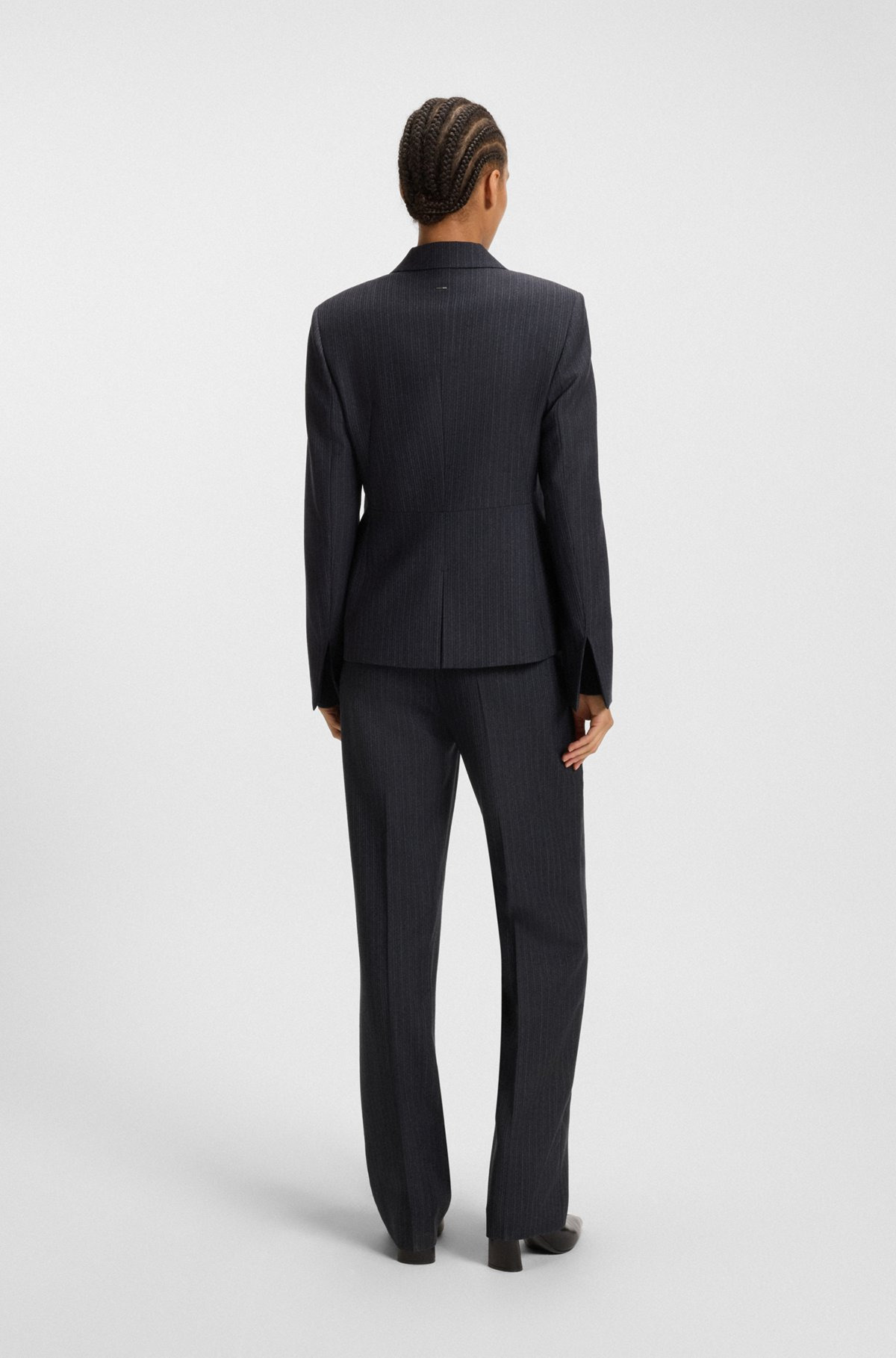 SLIM-FIT BLAZER IN STRIPED VIRGIN WOOL - 4