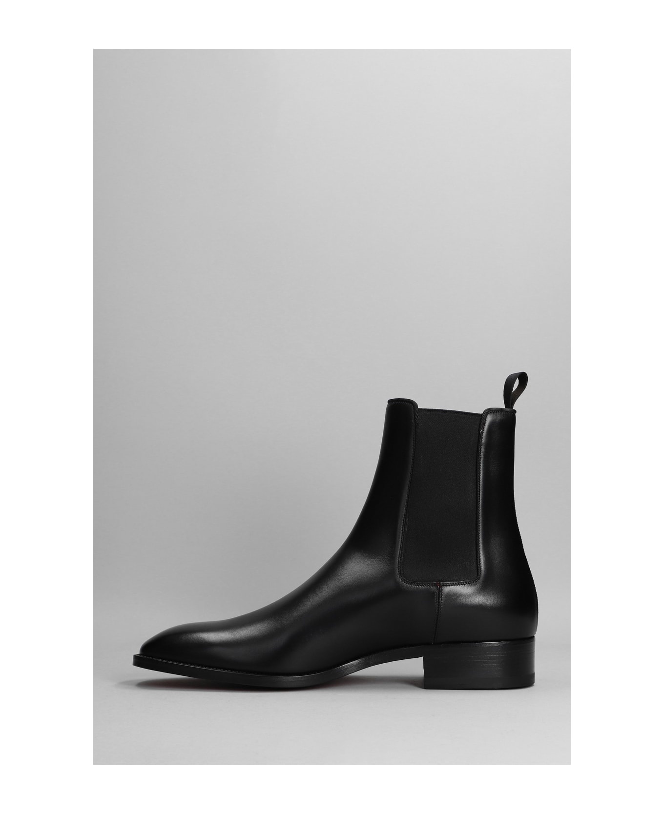 Samson Flat Ankle Boots In Black Leather - 3
