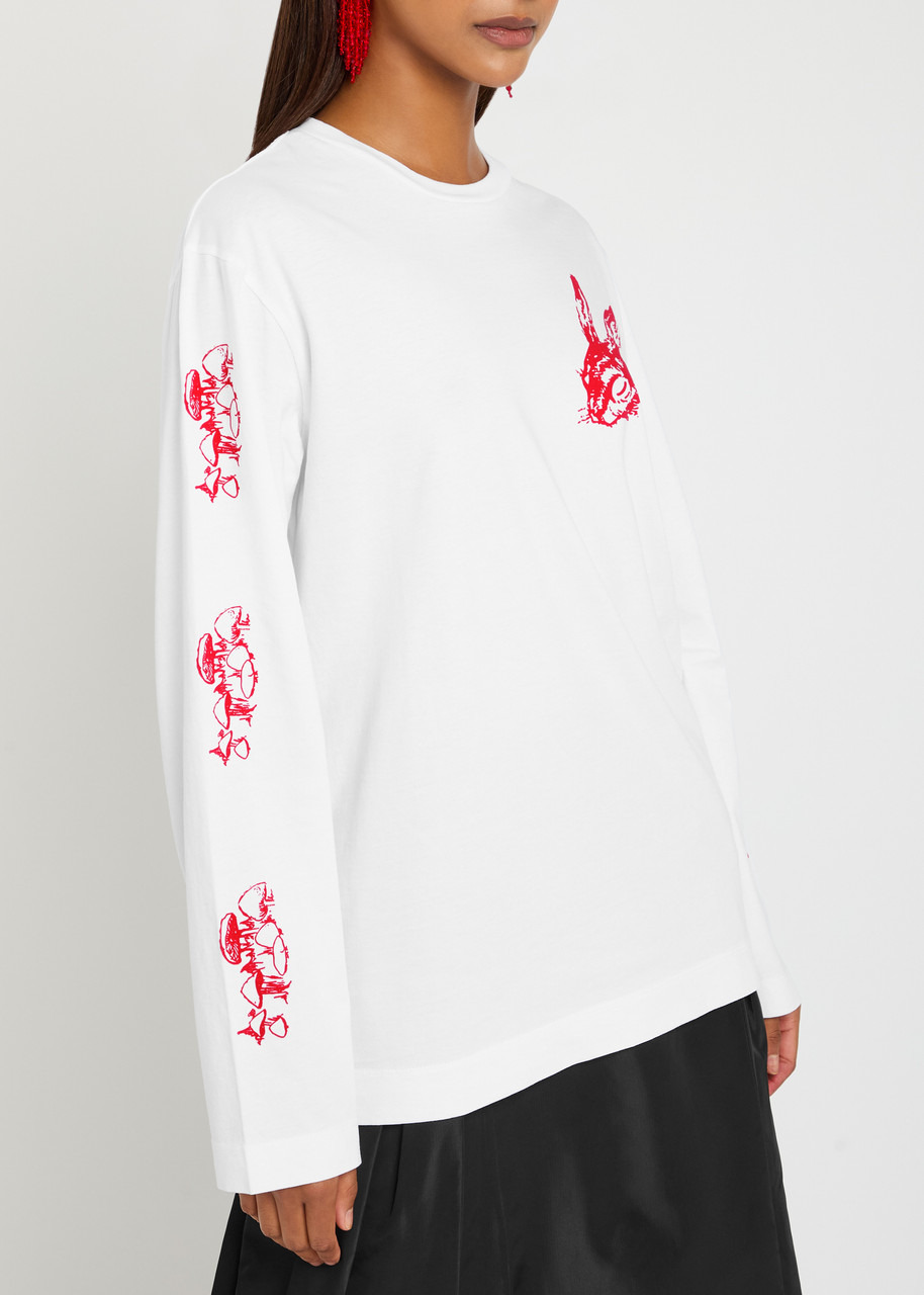 Simone Rocha Tortoise & Hare Logo Print Cotton T-shirt - 2