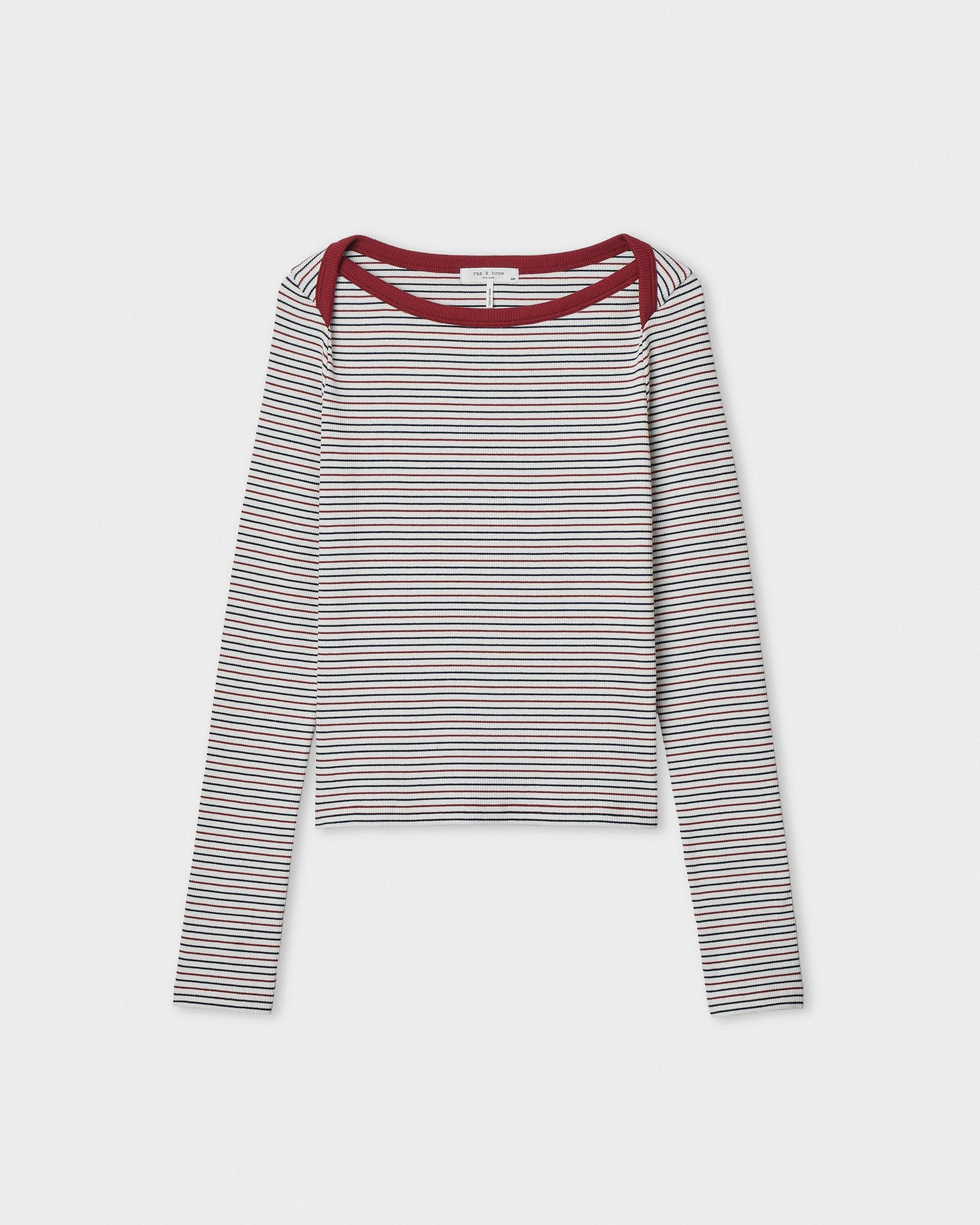 The Essential Ribbed Bateau Tee - 1
