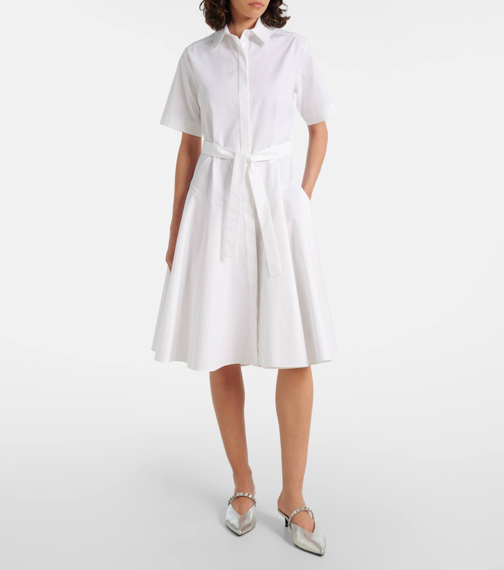 Cotton poplin shirt dress - 2