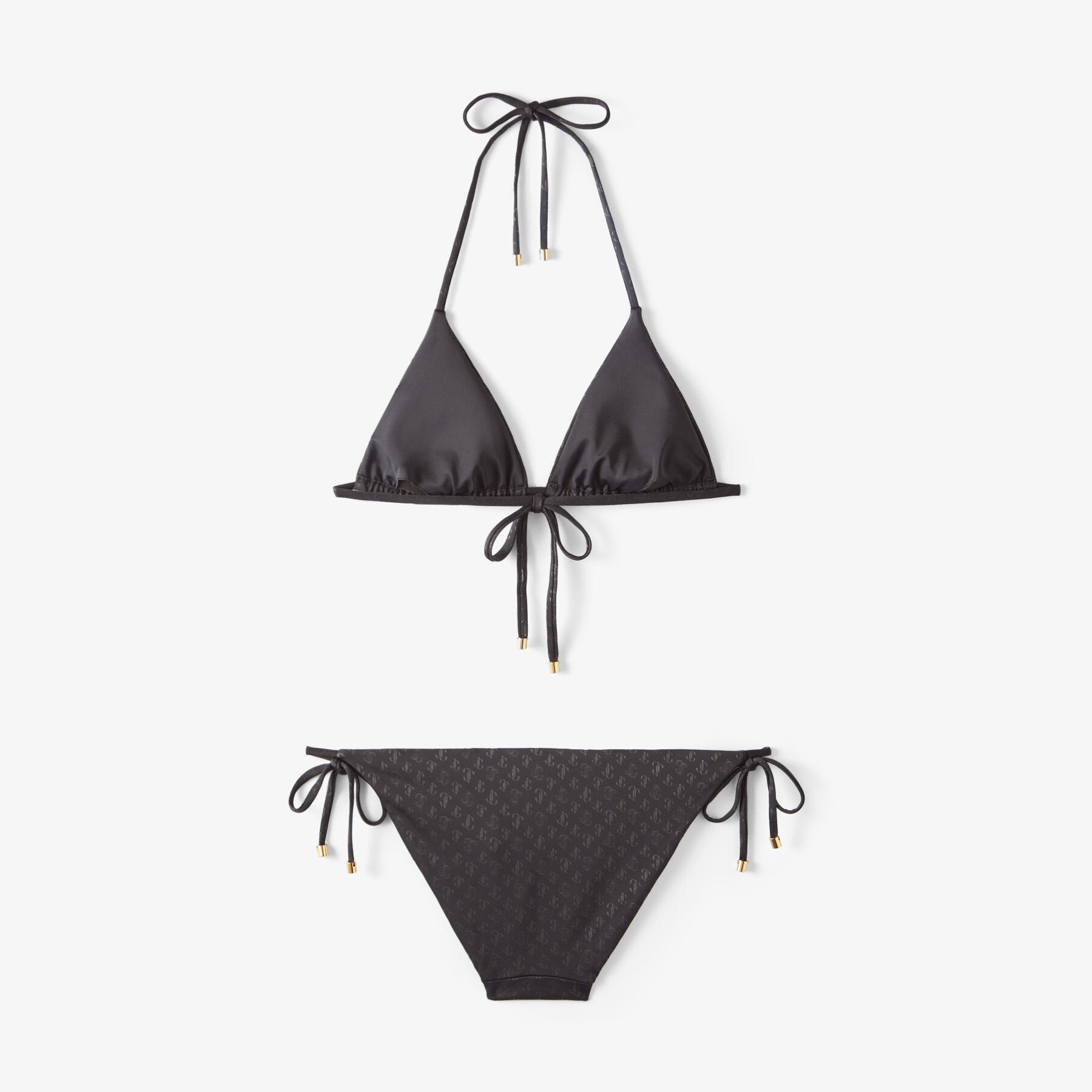 Ariah
Black JC Monogram-Print Regenerated Nylon and Lycra Triangle Bikini Top - 6