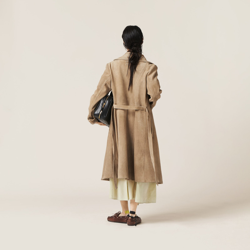 Double-breasted suede coat 3